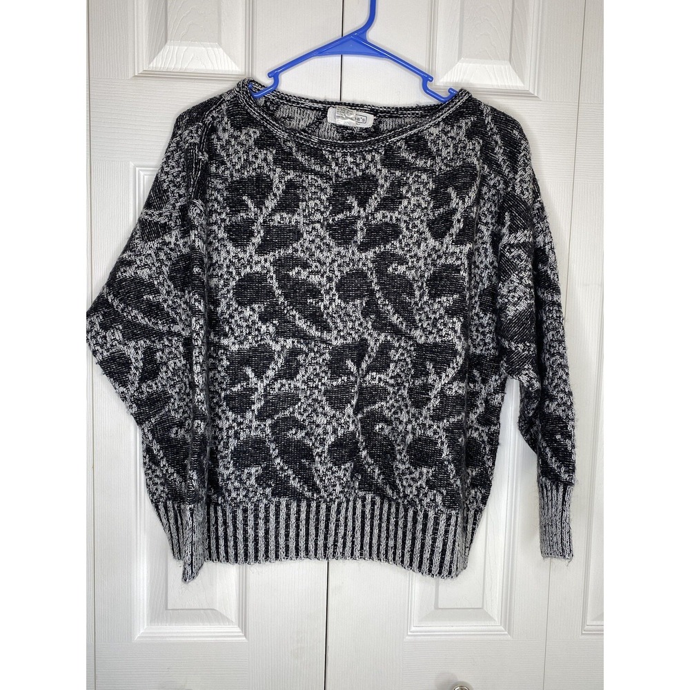 Cristina's Vintage Wool Blend Sweater Made in Italy Geometric Floral Women's L
